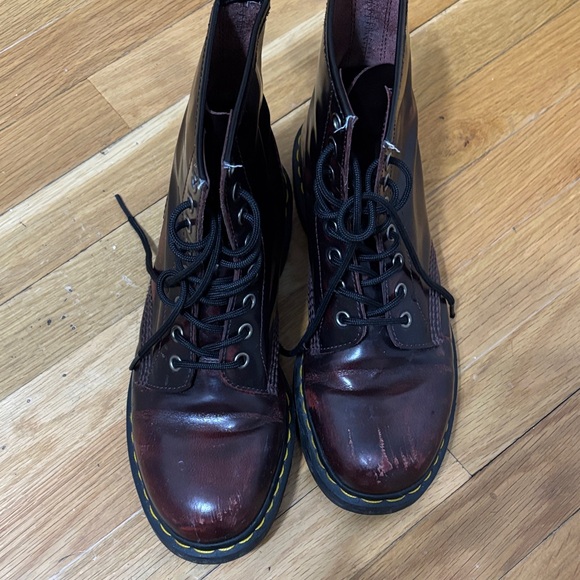 Dr. Martens Burgundy Lace-Up Boots - Picture 5 of 5